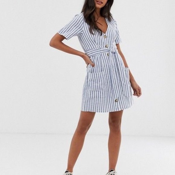 Abercrombie Button-Up Tie Front Mini Dress - Picture 4 of 7